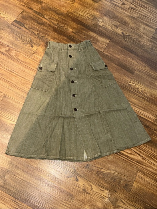 Ralph Lauren Double RL Dresses & Skirts - RRL Olive Slub-Denim Skirt